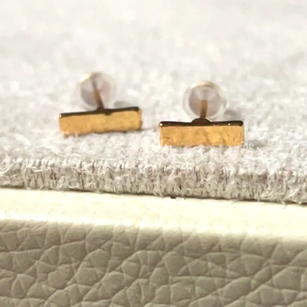 Tiny Gold Bar Earrings